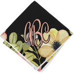 Boho Floral Cloth Cocktail Napkin - Single w/ Monogram