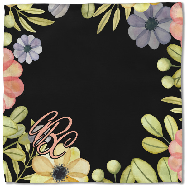 Boho Floral Cloth Napkins - Personalized Lunch (Single Full Open)
