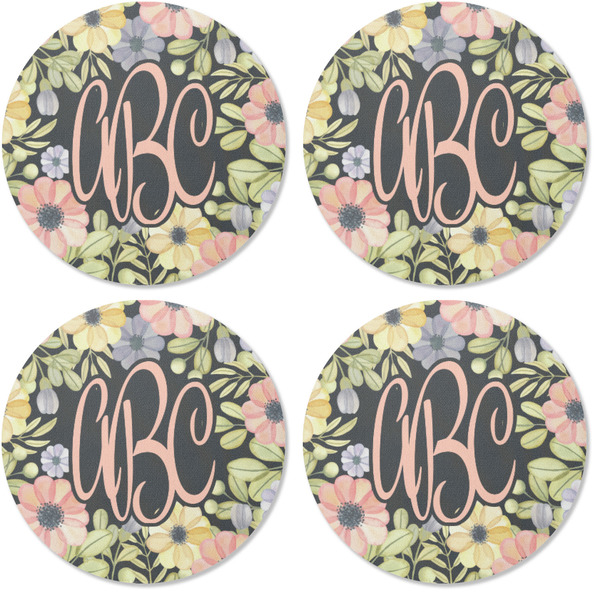 Boho Floral Coaster Round Rubber Back - Apvl