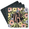 Boho Floral Square Rubber Backed Coasters - Set of 4 (Personalized)
