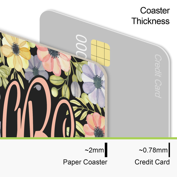 Boho Floral Coaster Thickness