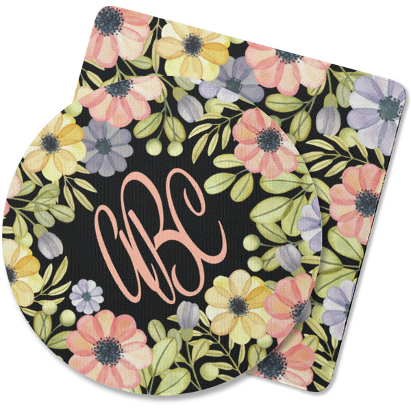 Custom Boho Floral Rubber Backed Coaster (Personalized)