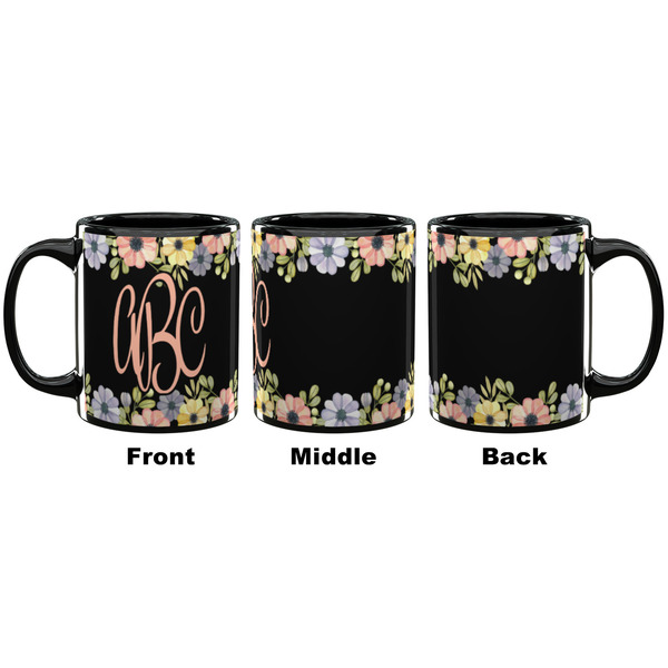 Boho Floral Coffee Mug - 11 oz - Black APPROVAL