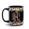 Boho Floral Coffee Mug - 11 oz - Black