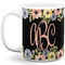 Boho Floral Coffee Mug - 11 oz - Full- White