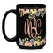 Boho Floral Coffee Mug - 15 oz - Black