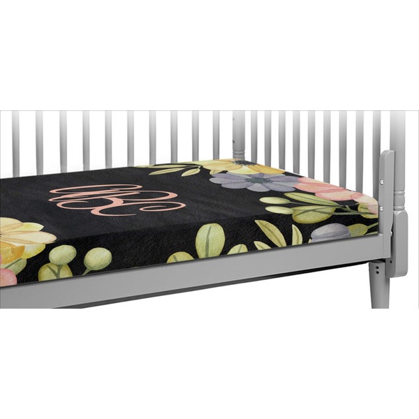 Custom Boho Floral Crib Fitted Sheet (Personalized)