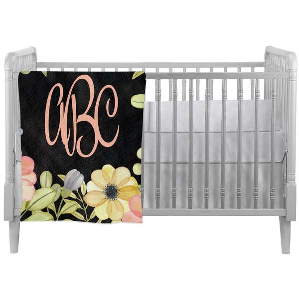 Custom Boho Floral Crib Comforter / Quilt (Personalized)