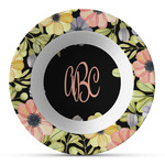 Boho Floral Plastic Bowl - Microwave Safe - Composite Polymer (Personalized)