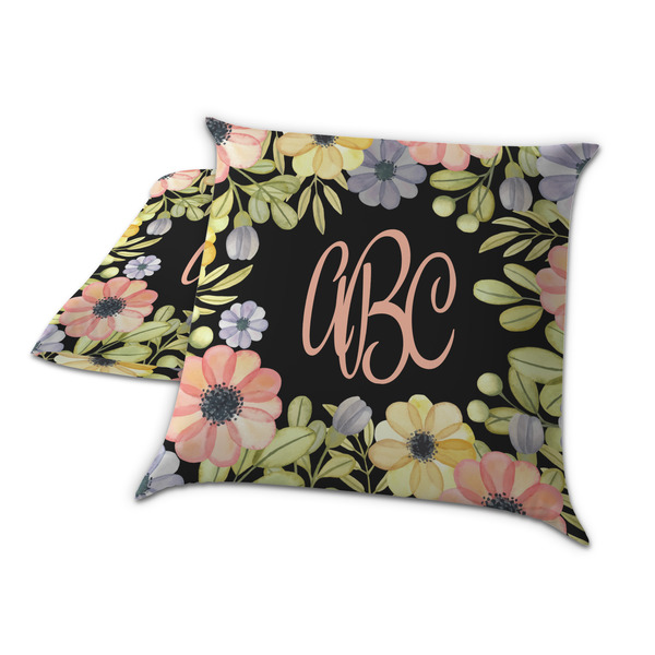 Boho Floral Decorative Pillow Case - TWO