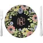Boho Floral Glass Lunch / Dinner Plate 10" (Personalized)