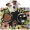 Boho Floral Dog Food Mat - Medium w/ Monogram