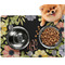 Boho Floral Dog Food Mat - Small w/ Monogram