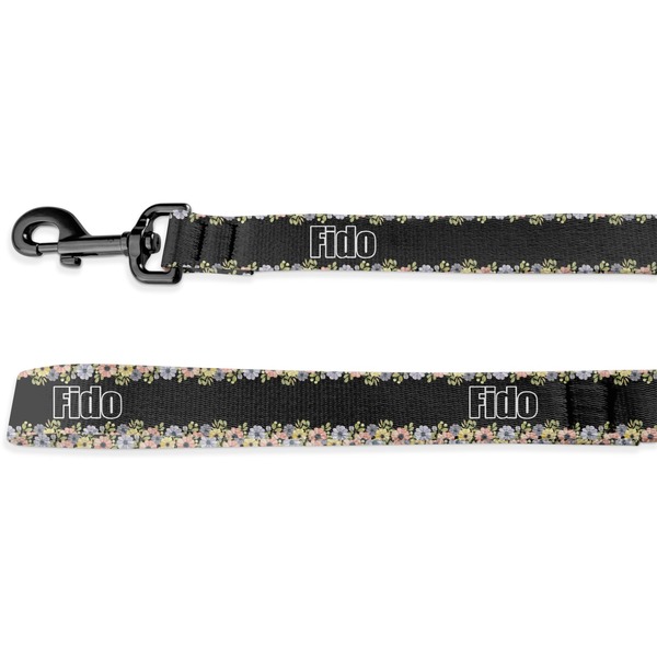 Custom Boho Floral Deluxe Dog Leash - 4 ft (Personalized)