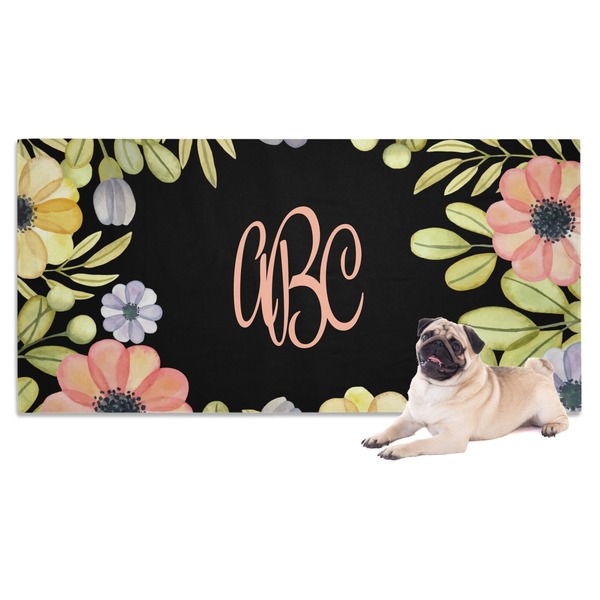 Custom Boho Floral Dog Towel (Personalized)