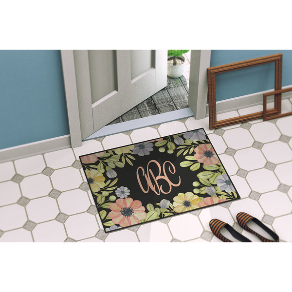 Boho Floral Door Mat Lifestyle