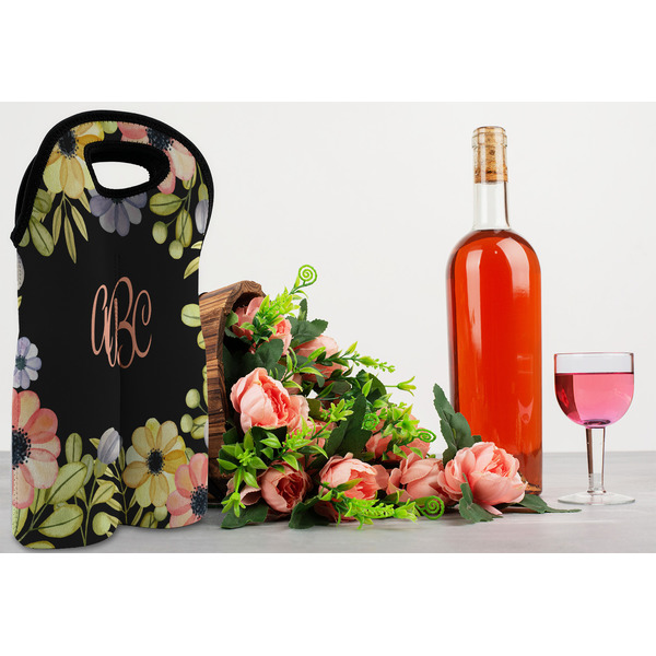 Boho Floral Double Wine Tote - LIFESTYLE (new)