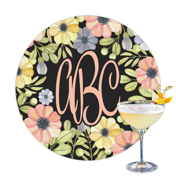 Custom Boho Floral Printed Drink Topper - 3.25" (Personalized)