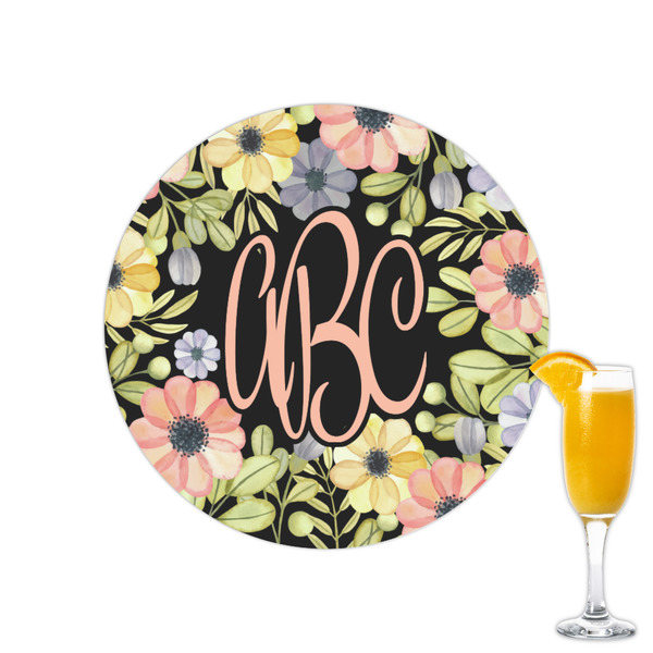 Custom Boho Floral Printed Drink Topper - 2.15" (Personalized)
