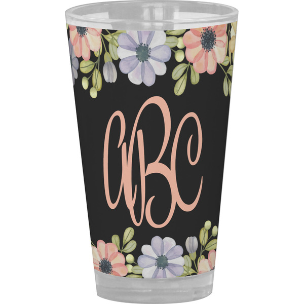 Custom Boho Floral Pint Glass - Full Color (Personalized)