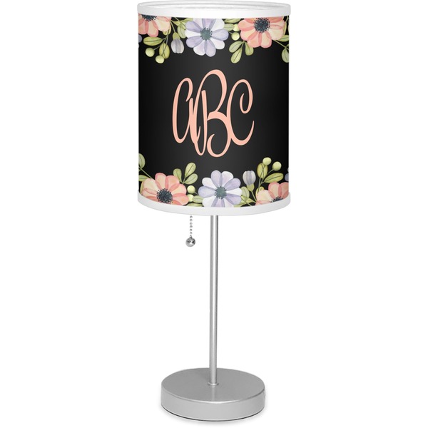Custom Boho Floral Lamp with Drum Shade (Personalized)