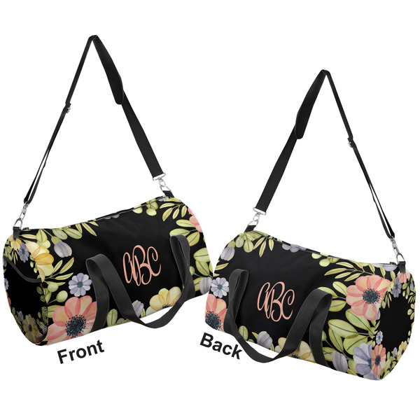 Boho Floral Duffle bag small front and back sides