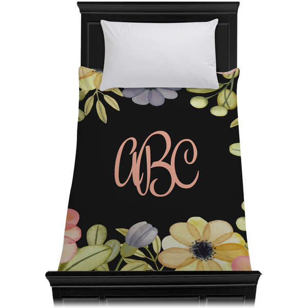 Boho Floral Duvet Cover - Twin - On Bed - No Prop