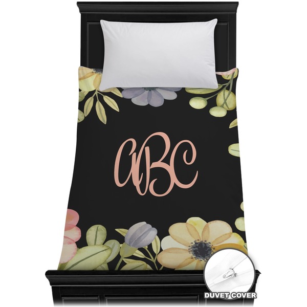 Custom Boho Floral Duvet Cover - Twin (Personalized)