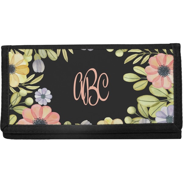 Custom Boho Floral Canvas Checkbook Cover (Personalized)