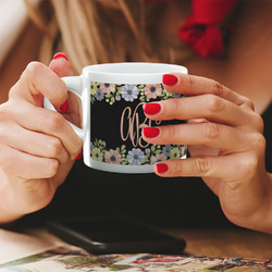 Boho Floral Double Shot Espresso Cup - Single (Personalized)