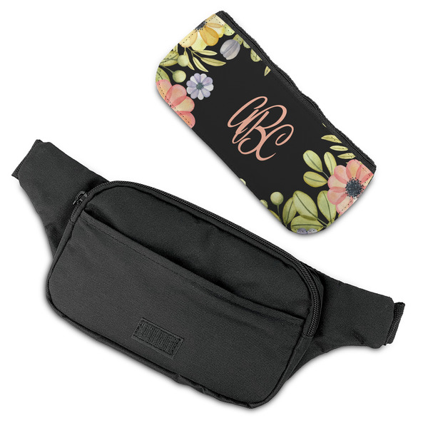 Boho Floral Fanny Packs - FLAT (flap off)