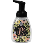 Boho Floral Foam Soap Bottle - Black (Personalized)