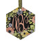 Boho Floral Frosted Glass Ornament - Hexagon