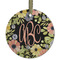 Boho Floral Frosted Glass Ornament - Round