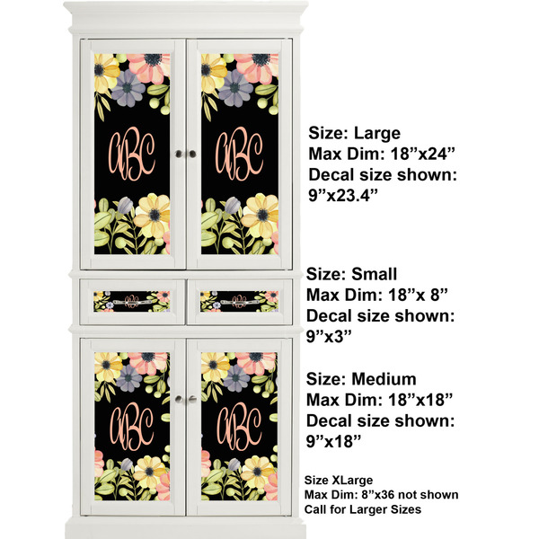 Boho Floral Full Cabinet (Show Sizes)