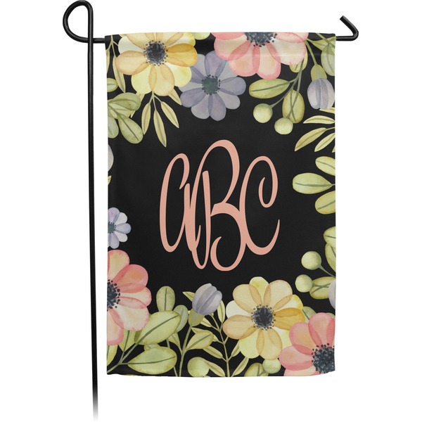 Custom Boho Floral Small Garden Flag - Double Sided w/ Monograms