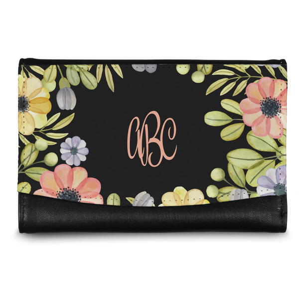 Custom Boho Floral Genuine Leather Women's Wallet - Small (Personalized)
