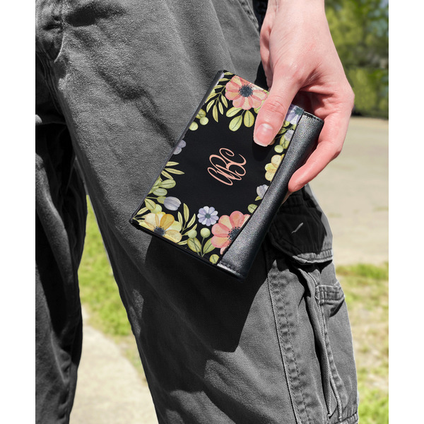Boho Floral Genuine Leather Womens Wallet - In Context