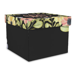Boho Floral Gift Box with Lid - Canvas Wrapped - Large (Personalized)