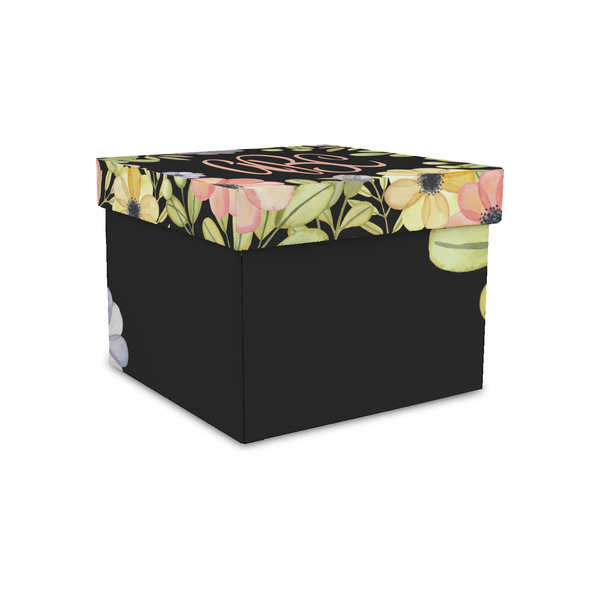Custom Boho Floral Gift Box with Lid - Canvas Wrapped - Small (Personalized)