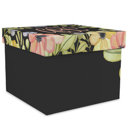 Boho Floral Gift Box with Lid - Canvas Wrapped - XX-Large (Personalized)