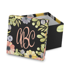 Boho Floral Gift Box with Lid - Canvas Wrapped (Personalized)