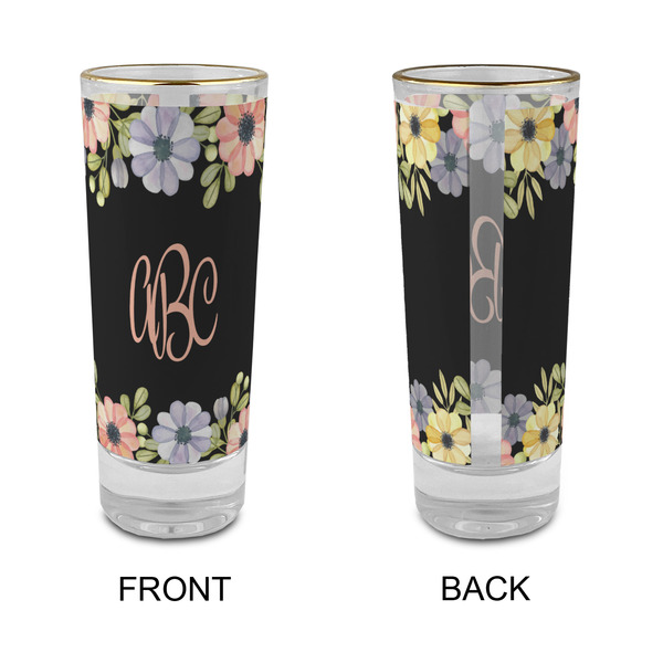 Boho Floral Glass Shot Glass - 2 oz - Single - APPROVAL