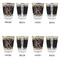 Boho Floral Glass Shot Glass - with gold rim - Set of 4 - APPROVAL