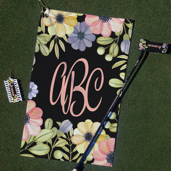 Custom Boho Floral Golf Towel Gift Set (Personalized)