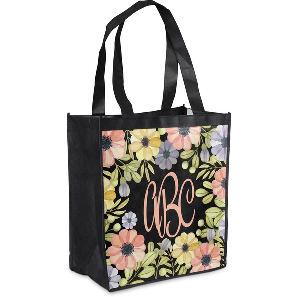Custom Boho Floral Grocery Bag (Personalized)