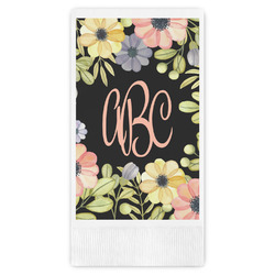 Boho Floral Guest Napkins - Full Color - Embossed Edge (Personalized)