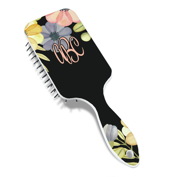 Boho Floral Hair Brush - Angle View