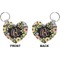 Boho Floral Heart Keychain (Front + Back)