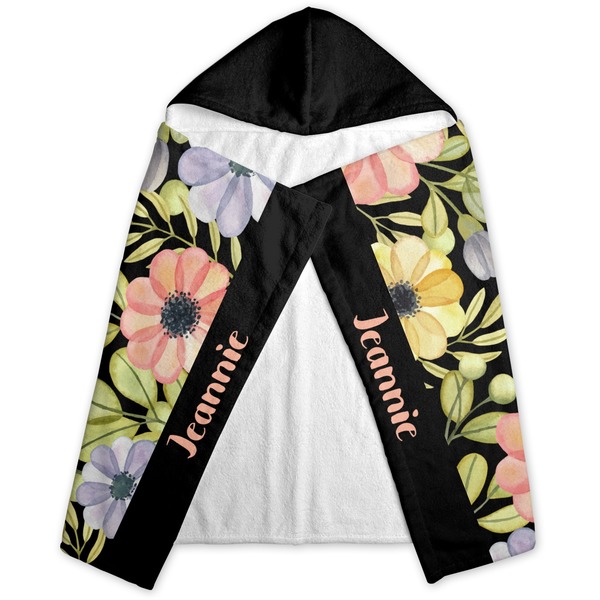 Boho Floral Hooded Towel - Folded